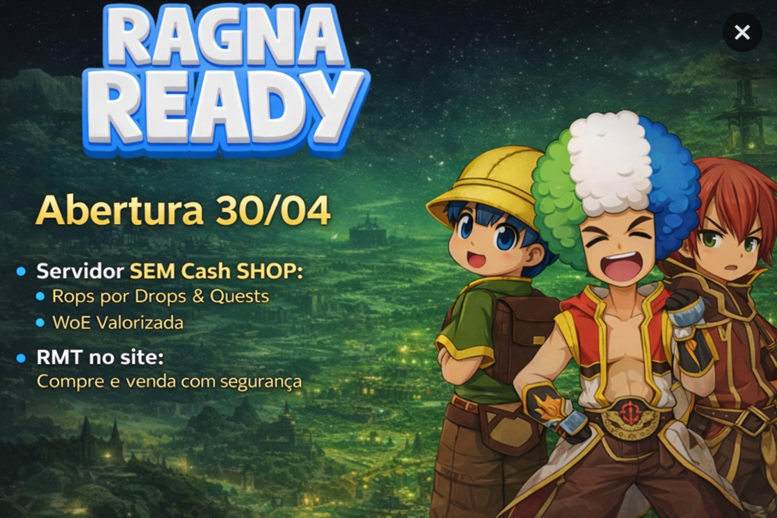 RagnaReady - Abertura 30/04